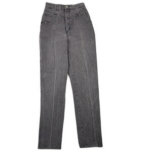 Blaze‎ Riding Gear Vintage High Waist Textured Checkerboard Jeans Black 24x32.5